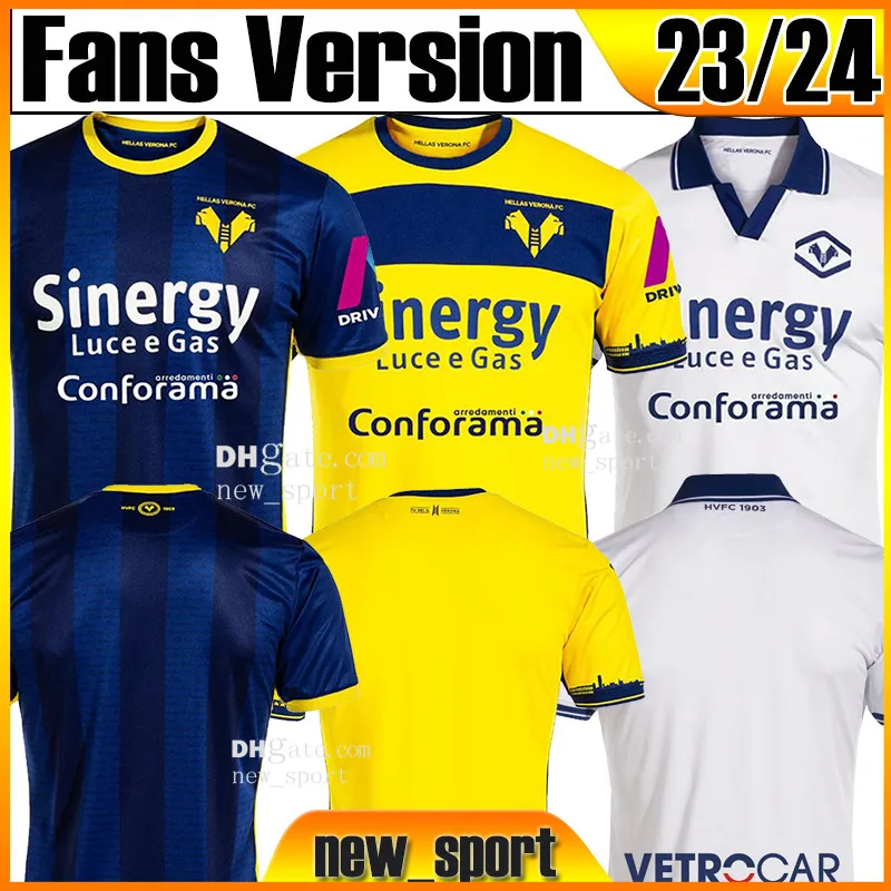 23 24 Hellas Verona 120 -årsjubileum Soccer Jerseys Kevin Lasagna Cyril Ngonge Thomas Henry Yayah Kallon Djuric2023 2024 Adolfo Gaich Simone Verdi Football Shirt