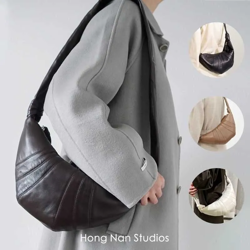 Lemaire väska designer crossbody väskor cowhorn bun fårskinn fransk design prisvärt dumpling bun kvinnor läder handväskor