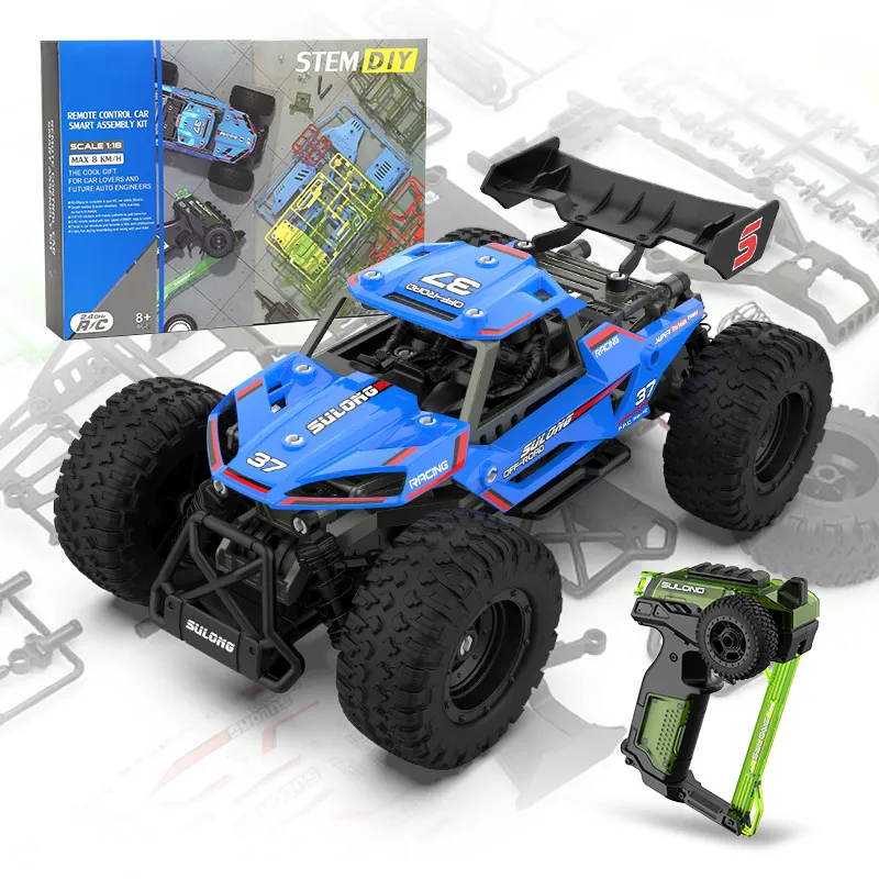 New DIY Self Assolbling RC Car Toys Off Road Monster 2.4G التحكم عن بعد Crawler Crawler Car 1:18 Climbing Racing Car Electric Boy Gift 2378