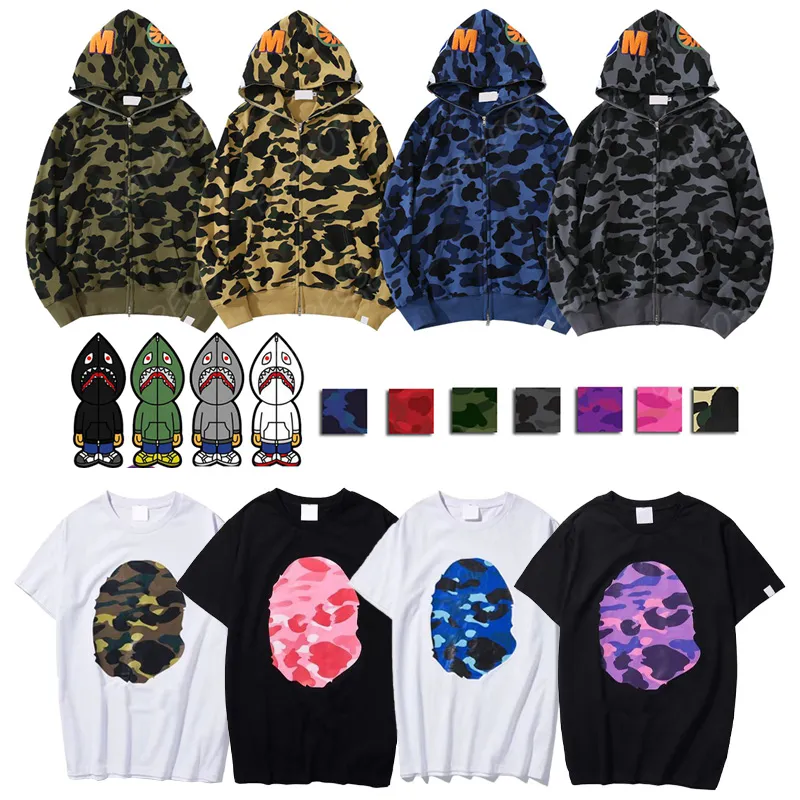 Men Hoodie Designer Shirts Tees Women Full Zip Up Shark Hoodies Tshirts Casual Hoody Short Sleeve Clothing Tops High Street Long Sleeve Streetwear Hip Hop T Shirt From 11 8 DHgate