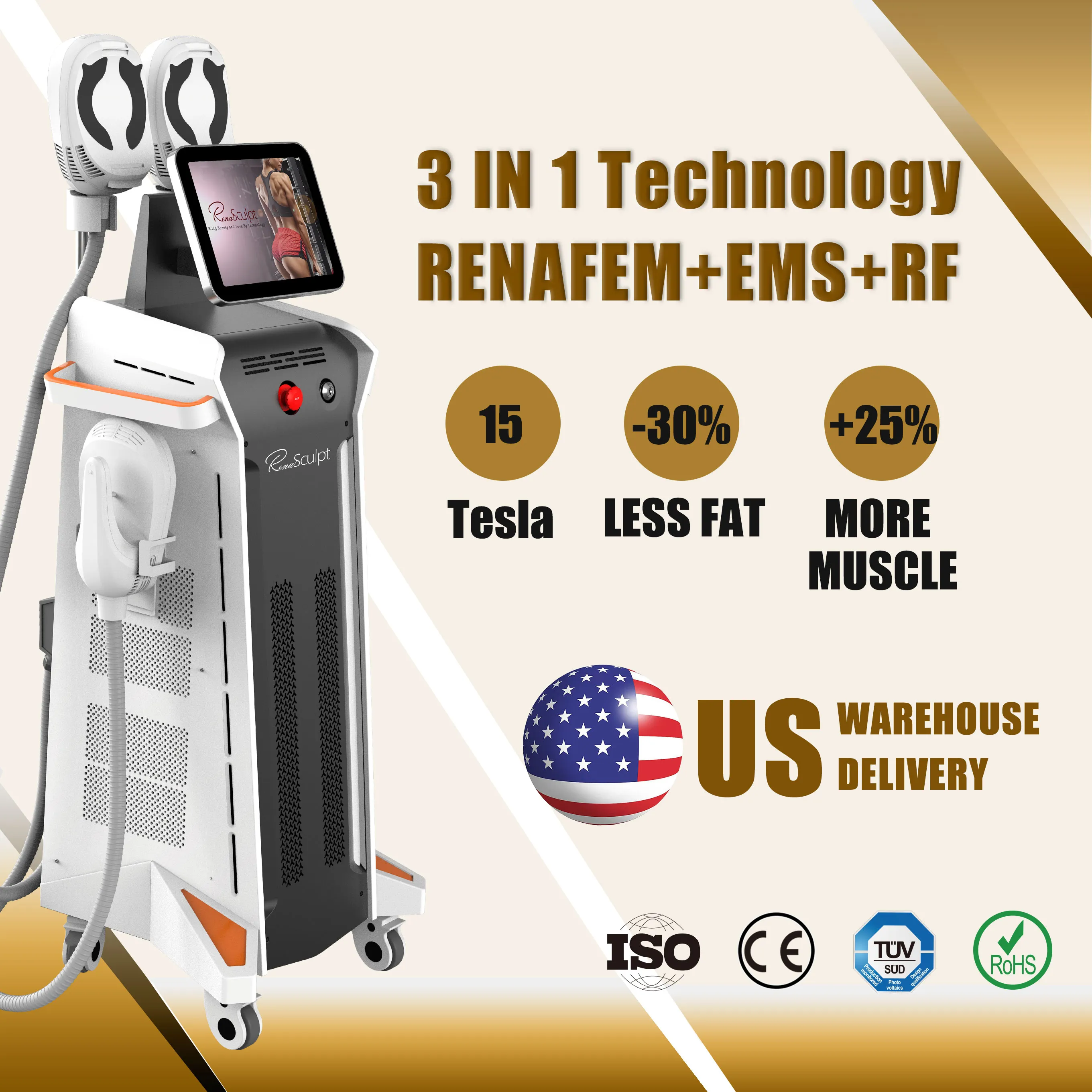 EMT EMS neo rf slim Machine EMS Músculo eletromagnético estimula a remoção de gordura 5 lida com a máquina de emagrecimento do corpo