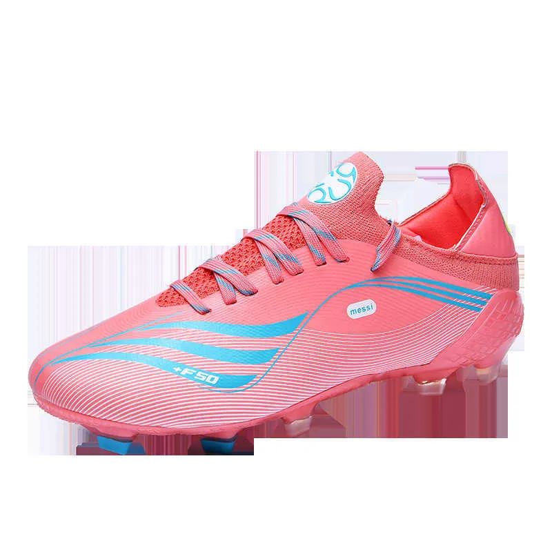 2023 Nya kvinnors herrfotbollskor Pink Blue GP; D TF AG Fotbollsskor Youth Training Shoes Sports Sneakers