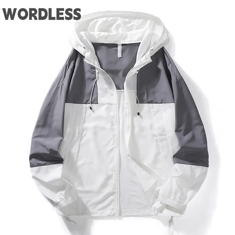 Men's Jackets Fashion Summer Quick Dry Men's Jackets Coats Windbreaker Sun Protection Patchwork Color Zipper Thin Summer Male Clothing 230807