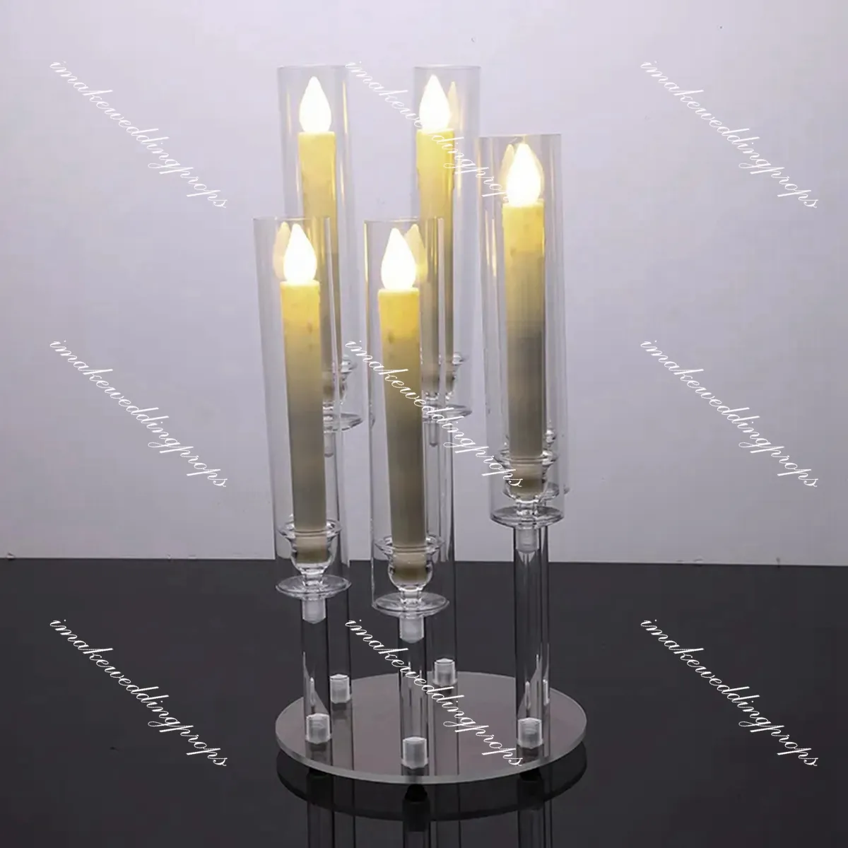 Bougeoirs Argentés – Lot De 6 Chandeliers Hauteurs 22, 27 Et 32 Cm – Pour Bougies Standard 2,2 Cm – Mariage, Dîner, Décoration