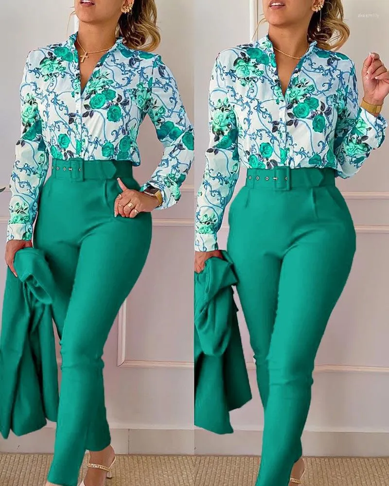 Pantalones De Dos Piezas Para Mujer Camisa Y Conjuntos Con