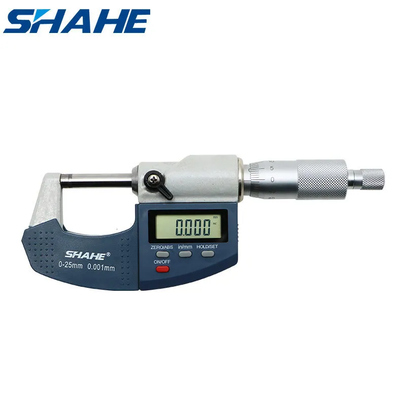 Micrometers Shahe Digital Micrometer 0,001 mm 0-25mm Elektronisk utanför mikrometer med skala Line Micrometer Gauge Mätverktyg 230807