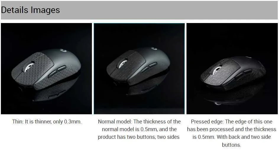 Handmade Non Slip Left Handed Gaming Mouse Grip Tape For ROG Keris