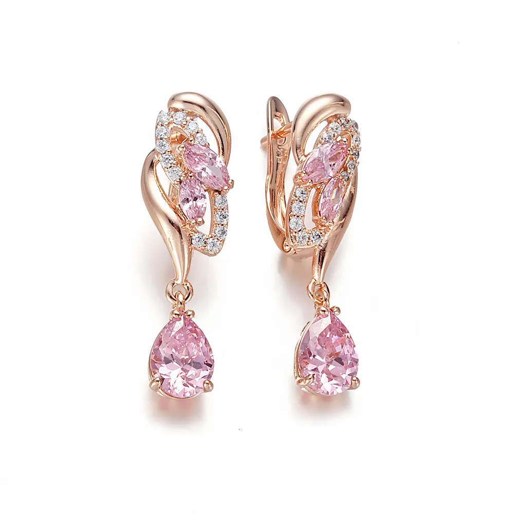 Pink Heart Drop Earrings For Women & Girls - Valentine's Day Gift Idea