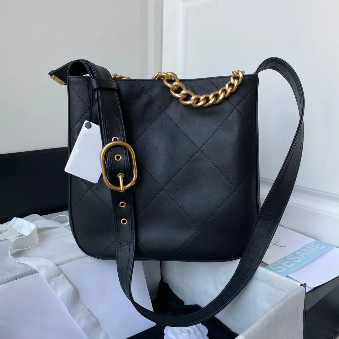 10A best quality classic plaid sheepskin leather hobo chip authentication shoulder bag women black handbags ladies composite tote bag clutch female purse 3