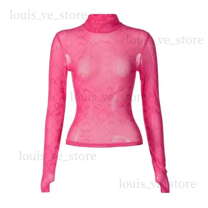 23SS Дизайнерские женские рубашки марли-одежда сексуальная луна припечатка топ-печатный стилист Summer Women Graphic Tee Tunics Koszulka Damska Crescent S-L T230808
