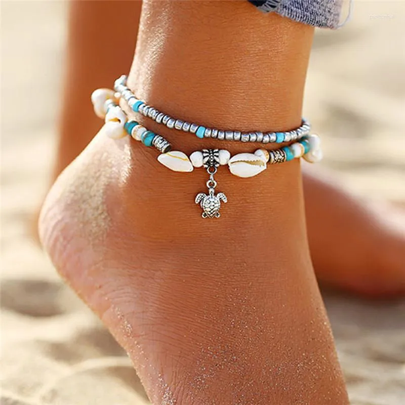 Snake Chain Anklet Layered Pearl Ankle Bracelet For Women 14K Gold