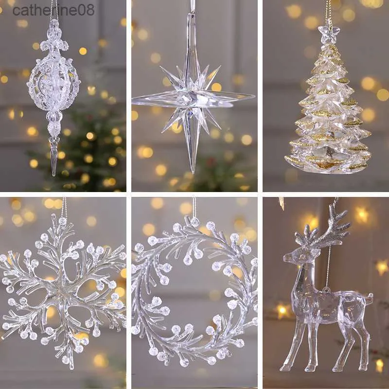 Pack of 24 Clear Snowflake Christmas Hanging Ornament 12.5