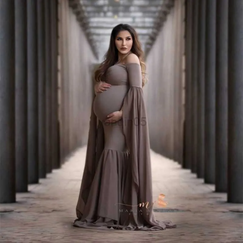 Maternity Dresses 2020 Maternity Photo Shoot Long Dresses Baby Shower Dresses Stretchy Pregnant Woman Photography Props Long Dress HKD230808