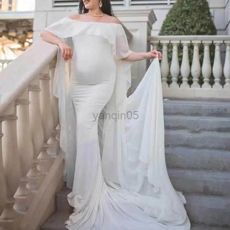Платья для беременных 2023 Длинное платье для беременных, платье для беременности без плеч.
