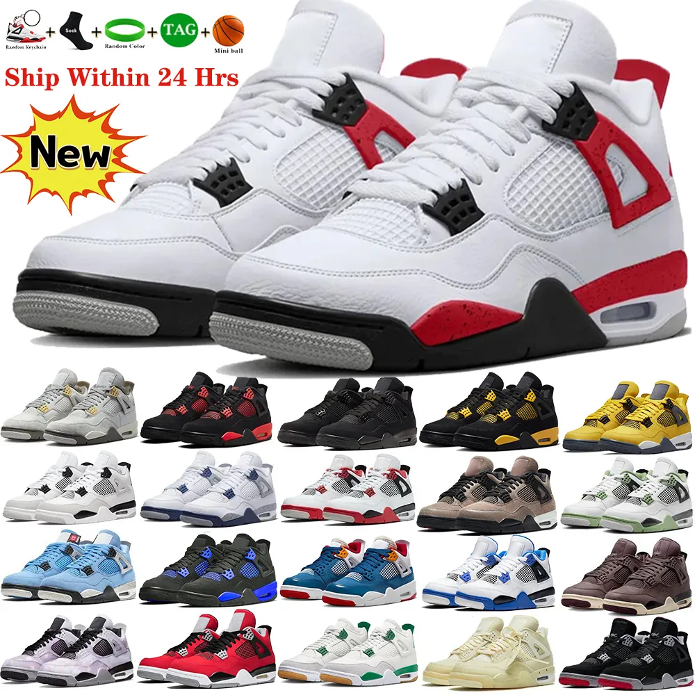 Mens Jumpman 4 buty do koszykówki 4s czerwony cement grzmot 2023 Seafoam Pine zielony wojsko czarny kot Midnight Navy University Blue Outdoor Women Sport Treakers