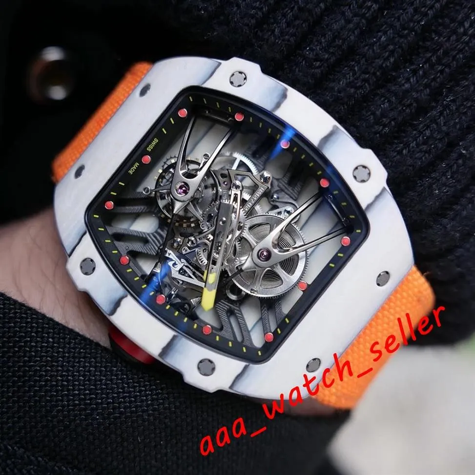 18 스타일의 새로운 남성 패션 시계 RM2702 RM3501 RAFALE NADAL OPENWORKED TOURBILLON 기계식 자동 이동 고무 스트랩 WRI2312