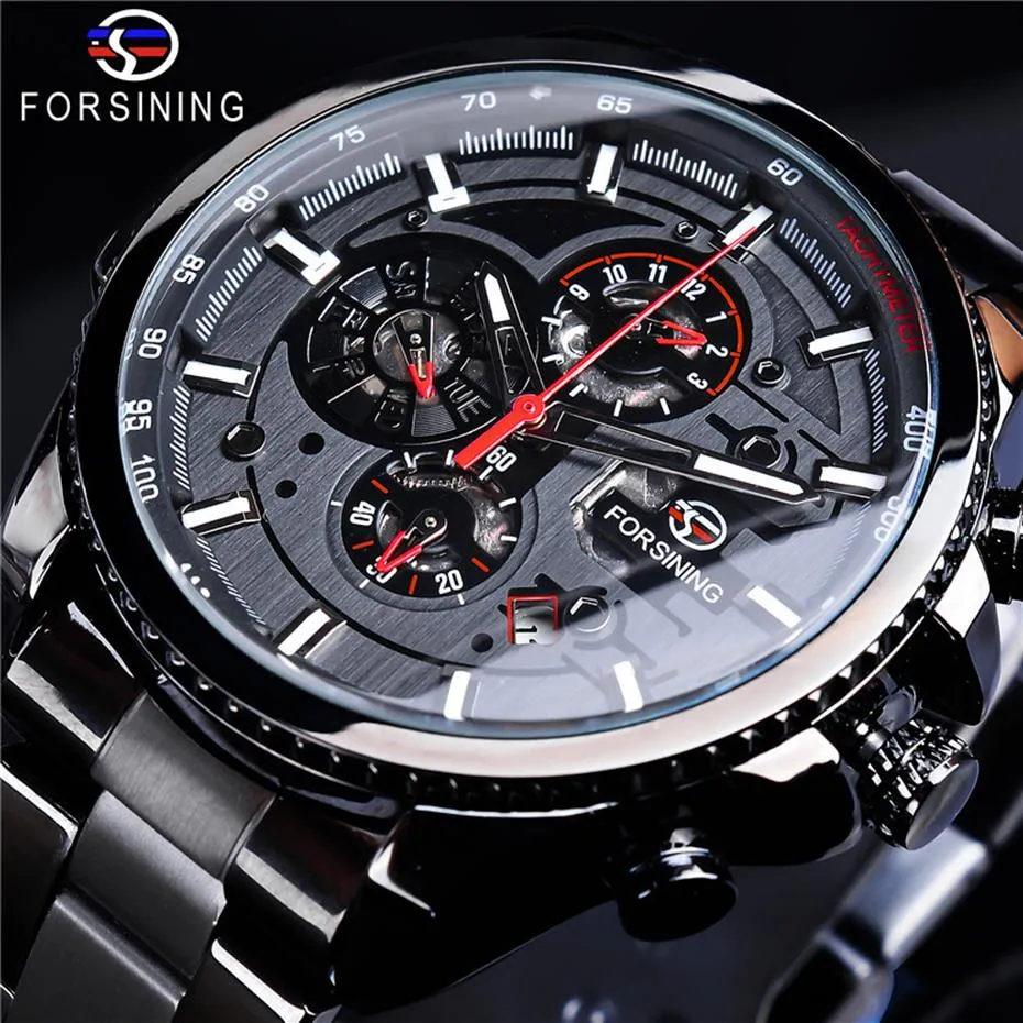 Zastrzeżanie marki luksusowe zegarki Mężczyźni Stal nierdzewna mechaniczna automatyczna kalendarz na rękę wiatrową na rękę datę tydzień miesiąc SLZE168225Z