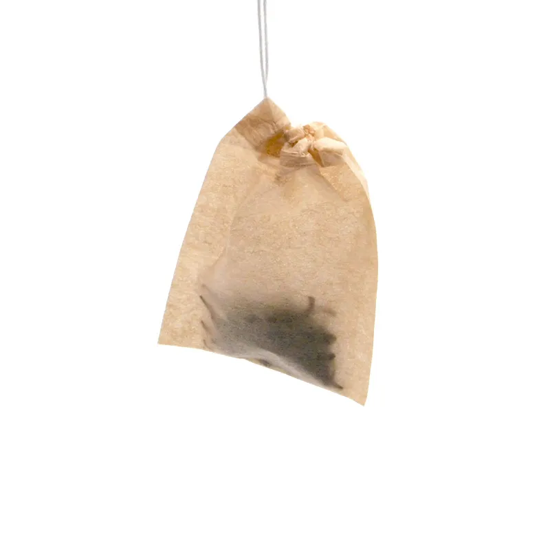 Paper Tea Bag Tea Strainers Natural Unbleached Wood Pulp Paper Disposable Tea Infuser Empty Bags with Drawstring Pouch 