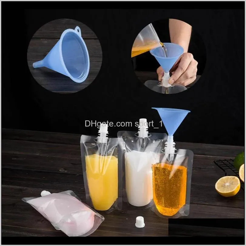 stand-up plastic drink packaging bag spout pouch for beverage liquid juice milk coffee 200-500ml lx0080