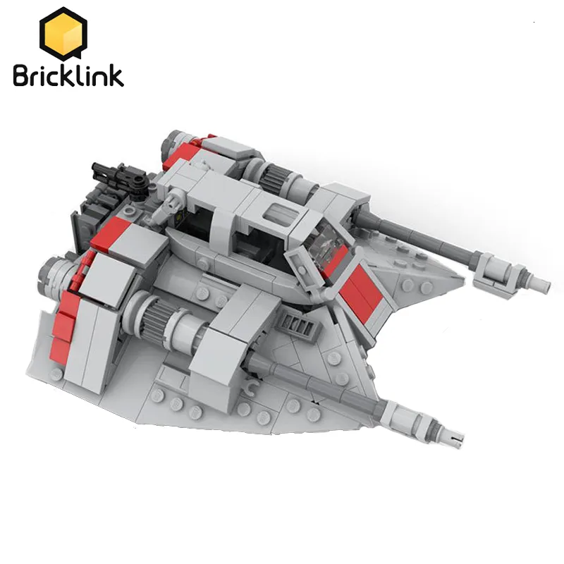 Elektrische/RC Auto Bricklink Space Wars Wapen h Snowspeeders T-47 Airspeeder Snowfield Vliegtuigen Set Model Bouwstenen Speelgoed Kid Gift 75144 230807