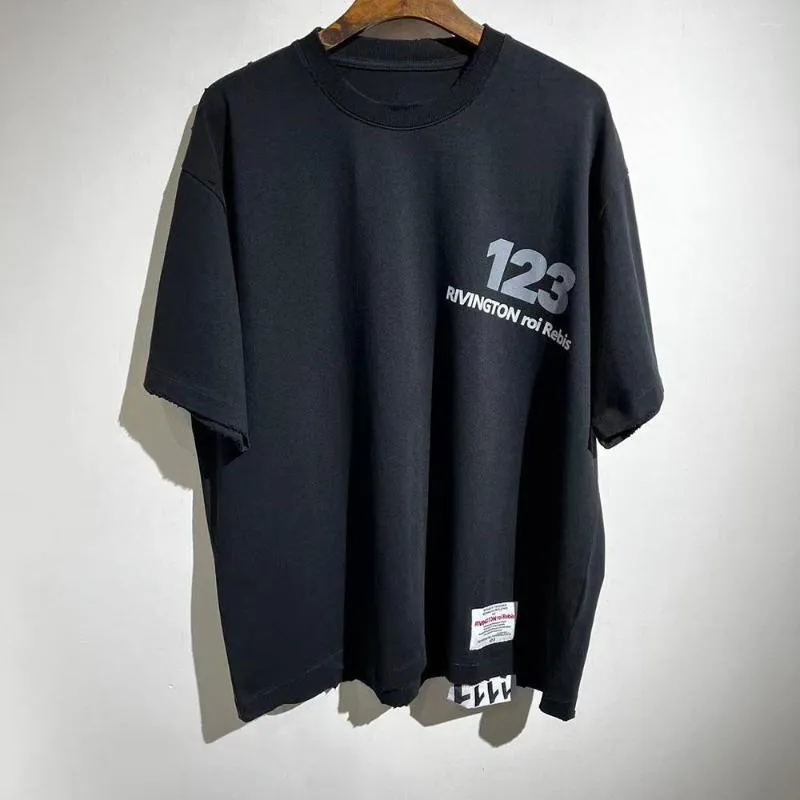 Mannen T Shirts 2023ss High Street Brief Logo Print Oversized T-shirt Casual Gewassen Tees Crop Top Streetwear Vrouw Kleding kleding