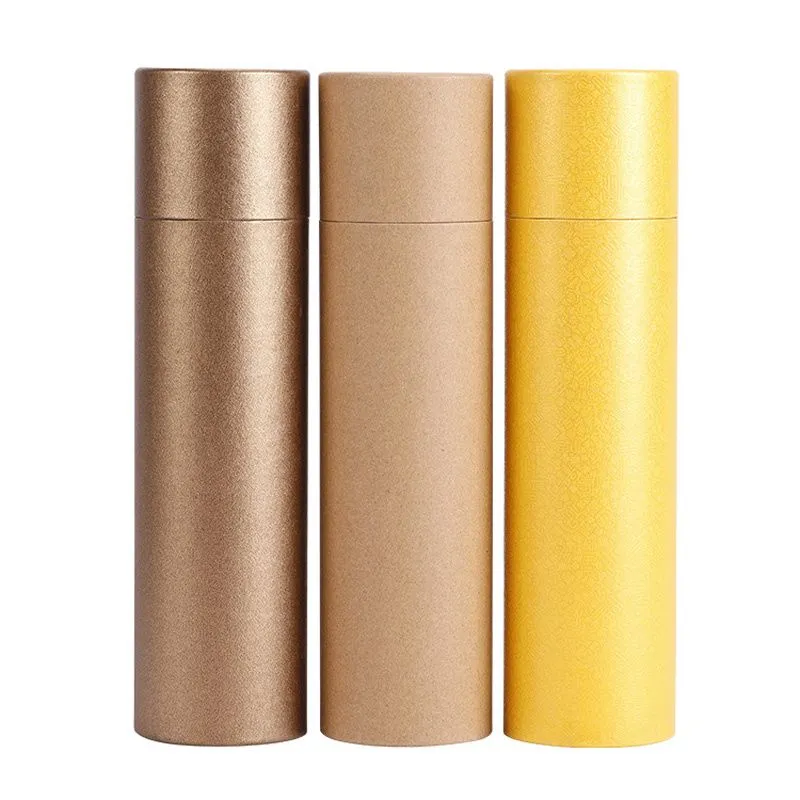 3 färger 250 gram stort parfympappersrör förpackning Joss Stick bekvämt bär Kraft papper rökelse rör Ge box LX4184