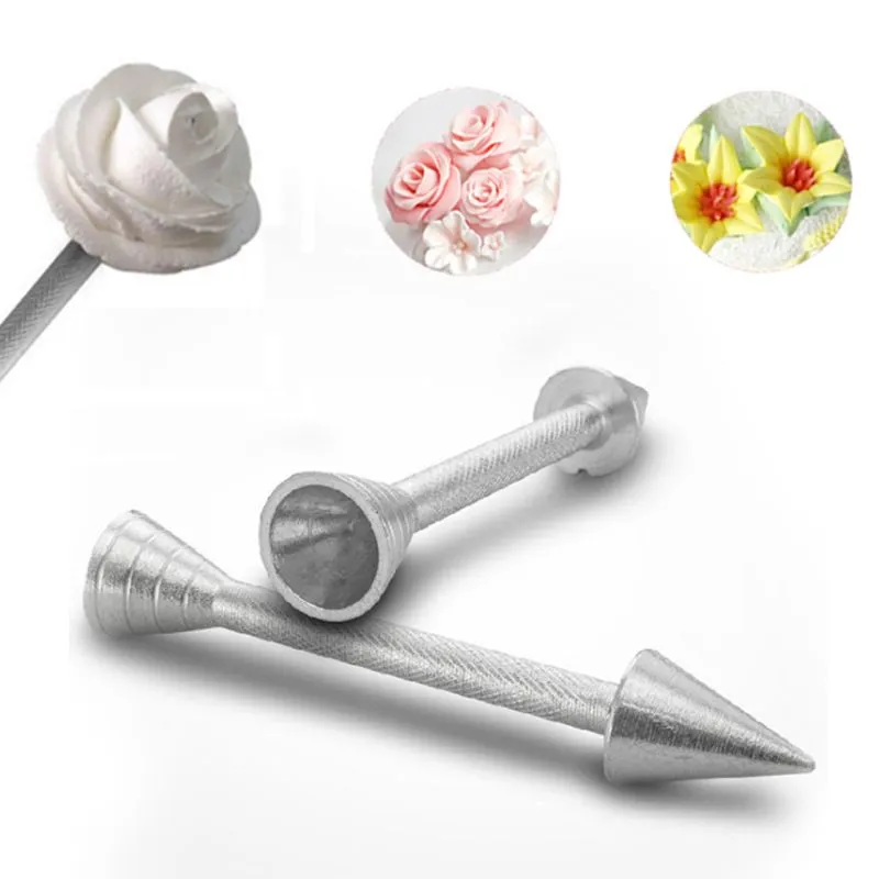 Aluminum Alloy Dessert Sticks With Needle Cone Holder Cake Baking Decor