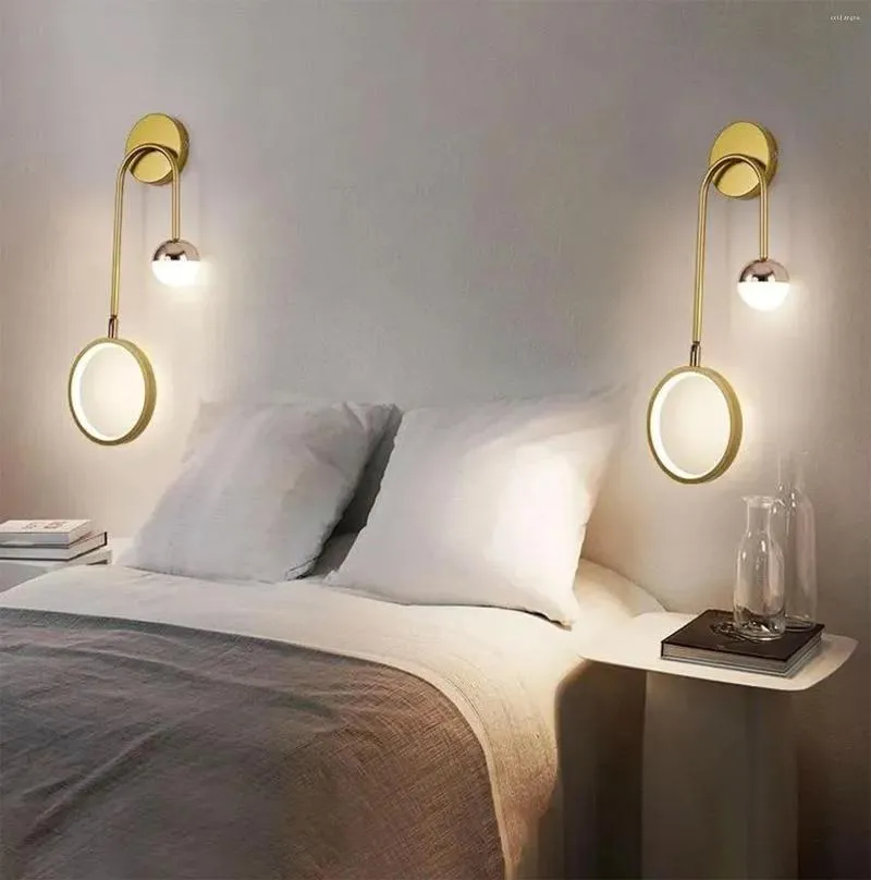 Lampa ścienna Nordic Wnętrze LED Nowoczesne zagłówki okrągłe piłka Tło Światło przejście Twórcze dekoracja