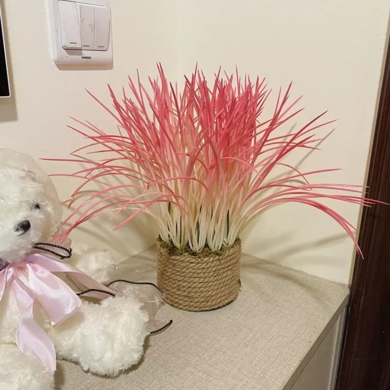 Dekorative Blumen, 1 Stück, für Zuhause, kreativer Farbverlauf, rosa Simulation, Weizensämling, Seil, Topfpflanze, Büro, Tischplatte, minimalistisches Ornament