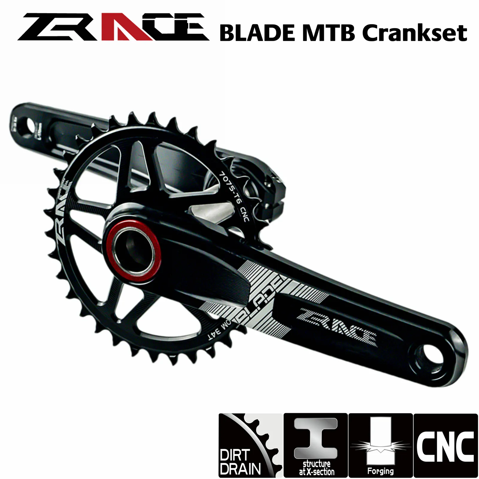 Cykelgrupper SET ZRACE BLADE 1 X 10 11 12 Speed ​​Crankset Eagle Tooth för MTB XC TR AM 170 175mm 32T34T36T BB6873 Kedjor 230808