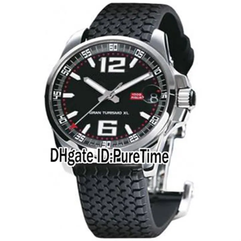 Новый GT XL Chrono 168997-3001 Стальный корпус Black Dial Automatic Mens Watch Car Tire Rubber Black Sports Date Дата высококачественного CHD-B2169