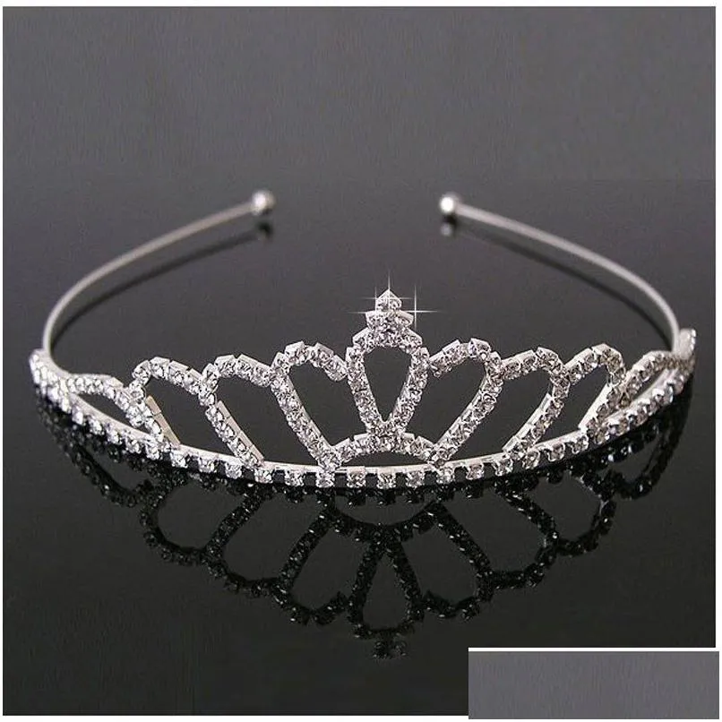 Headpieces Beautif Shiny Crystal Bridal Tiara Party Pageant Plated Crown Hairband Accessories Drop Delivery Events DHV0W