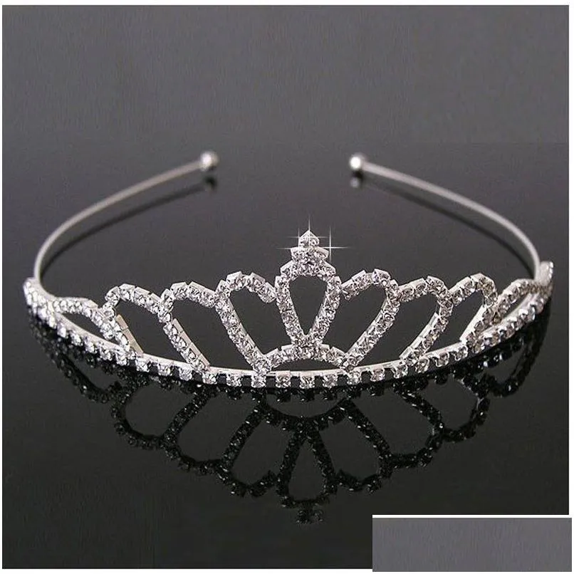 Coiffes Beautif Brillant Cristal De Mariée Diadème Partie Pageant Plaqué Couronne Bandeau Accessoires Drop Delivery Events Dhv0W