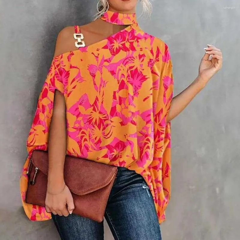 Damesblouses Trendy lenteblouse Sweet One Shoulder Damestops Kleurrijke baggy herfst voor dating