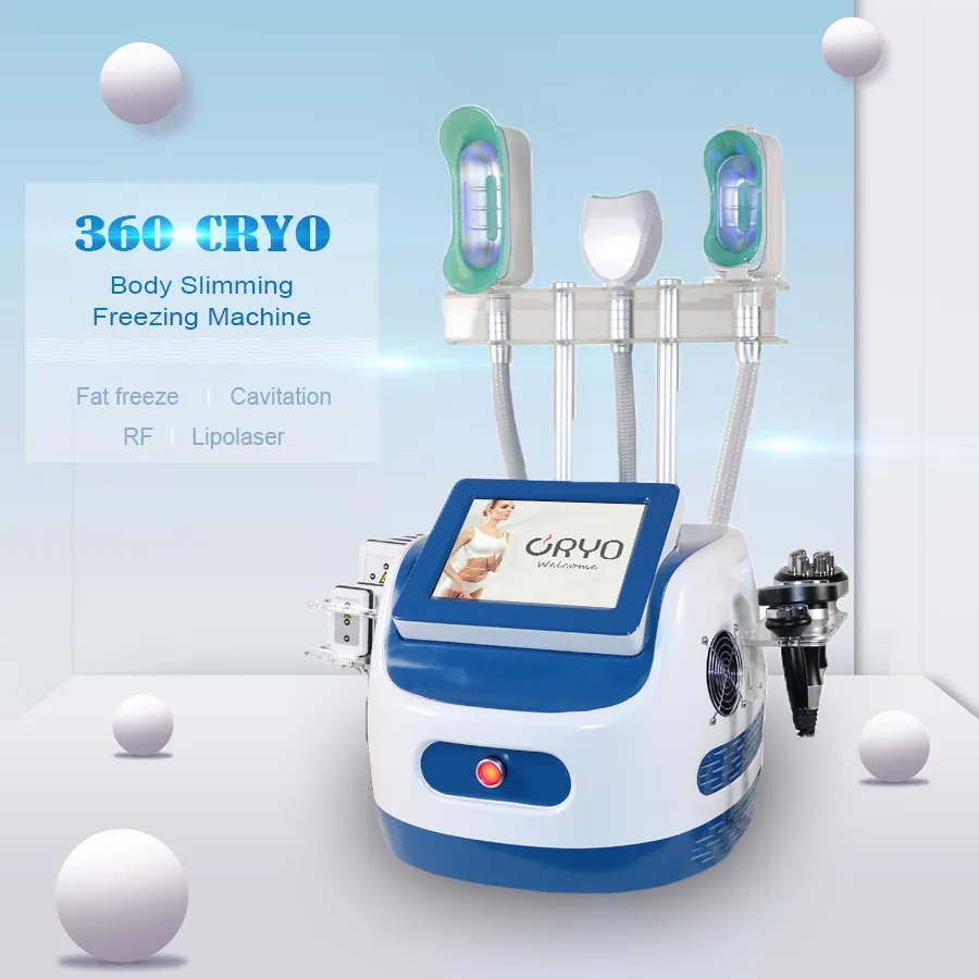 Cryolipolyse Vetbevriezing Draagbare Cryo-afslankmachine Vacuümvettenreductie Cryotherapie Freeze Cavitatie RF Lipolaser Liposuctie Koeltechnologie