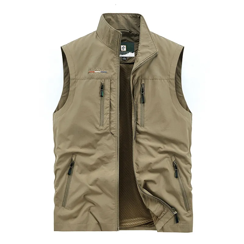 Men's Vests Work Vest Men Men's Summer Tactical Military Motorcyclist Multi-pocket Sleeveless Jacket Fishing Clothing Hunting Coat MAN Coats 230808