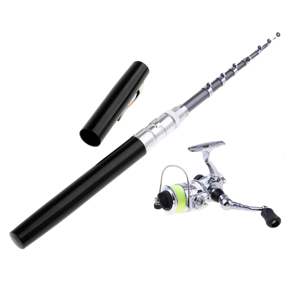 Portable Pocket Pen Fishing Rod Kit Mini Rod and Spinning Fishing Reel Combos for Travel Boat Fishing