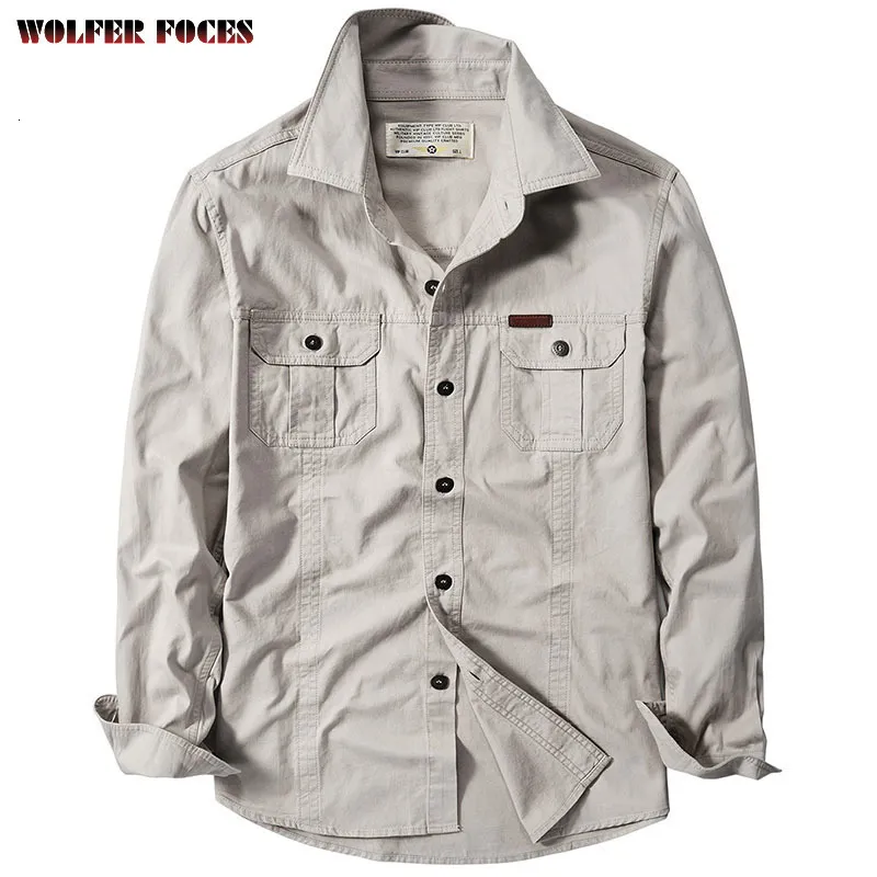 Koszule dla mężczyzn dla mężczyzn dla mężczyzn Owczesne odzież męska Długie rękaw Casual Cotton Shirt Spring Oxford Mężczyzna wojskowy płaszcz bluzki mody 230808