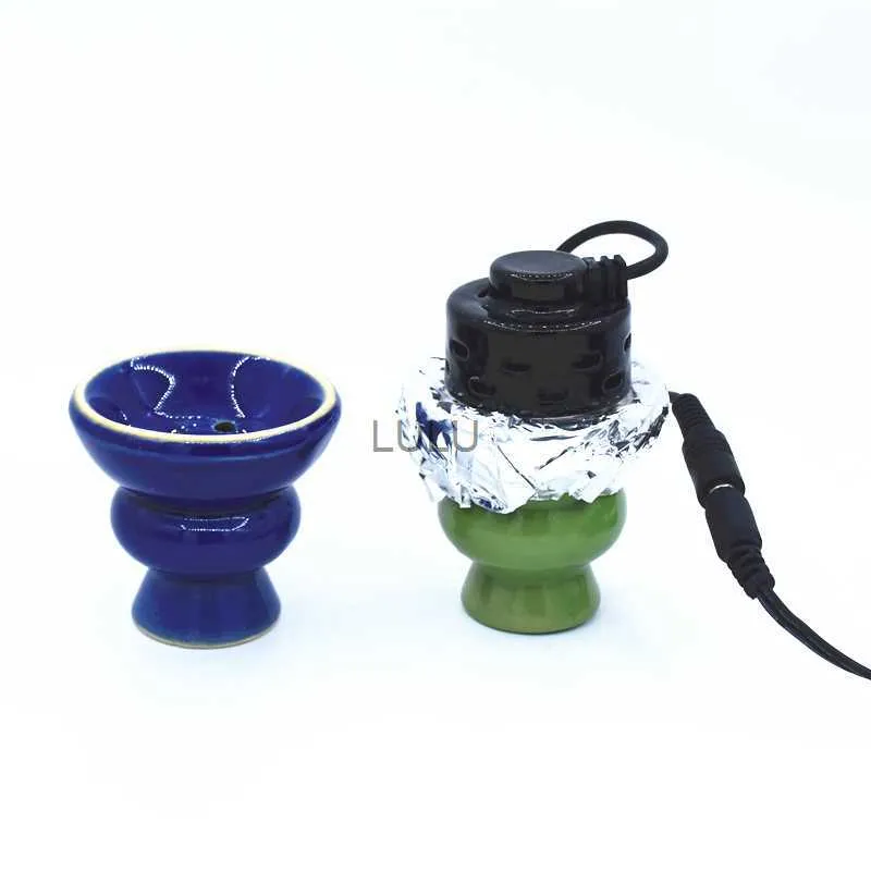 Ceramic E-Shisha Smokepan 100V-240V Electronic Shisha Hookahtobacco Bowl med keramisk kolhållare Chicha Nargile Cachimba HKD230809