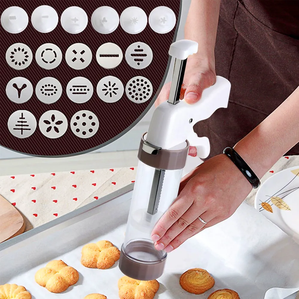 Bakformar cookie press kit gör pistol kex kaka mögel tillverkare maskin dessert dekoration 230808