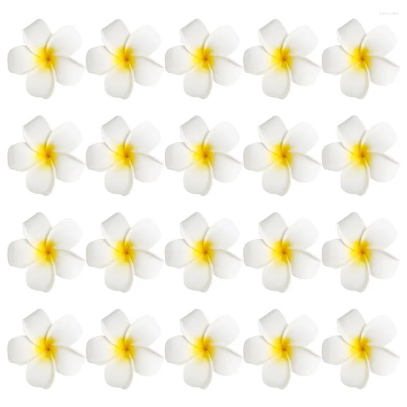 Dekorativa blommor konstgjorda frangipani plumeria blommor hårnål barrette kvinnor levererar tjejklipp barretter tunn hawaiian dekor