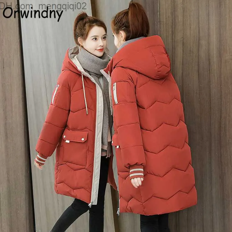 جلود نسائية من الجلد المصنوع من الجلود Orwindny Winter Coat S-3XL Long Parkas Wilded Women's Stack