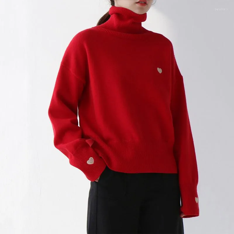 女性用セーターシックな暖かいタートルネックセーター女性2023秋の冬プルオーバーニットソフトジャンパー特大のフェムトップP-036
