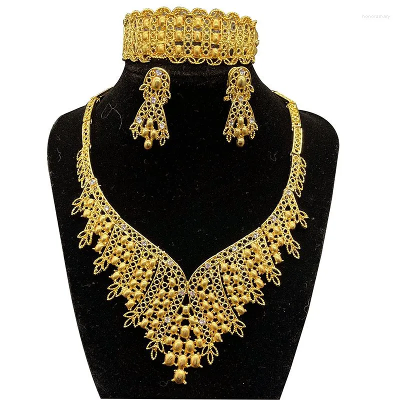 Серьги ожерелья устанавливают африканский свадебный подарки для женщин Dubai Fashion Crystal Ethiopian Dewelry Wholesale