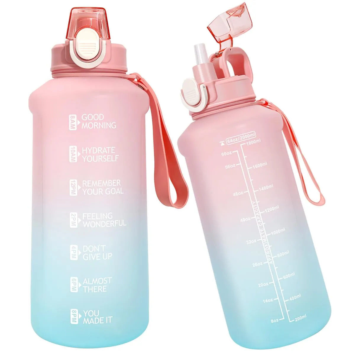 Botella De Agua Apta Para Lavavajillas De 14oz Con Pajita De Silicona Para  Niños