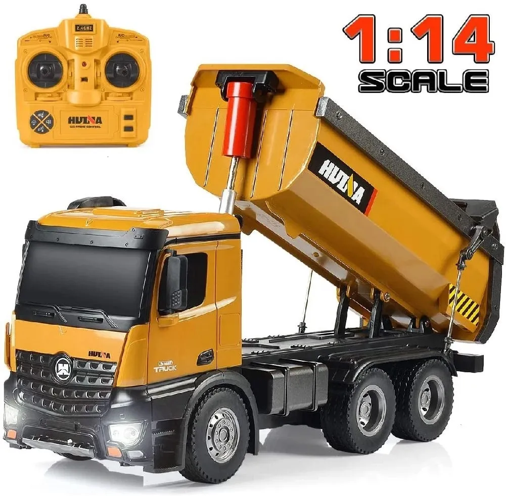 Transformation toys Robots Large 10CH 5KG Auto Self Unloading Earth loading RC Excavator Construction Car With Cool Led Light Engineering Transport Vehicle 230808