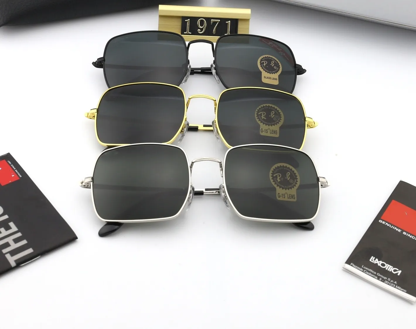Hoge kwaliteit designer zonnebrillen voor dames luxe zonnebrillen heren rijden buitenbrillen voor damesmodel metalen frame herenzonnebril met geschenkdoos 1971