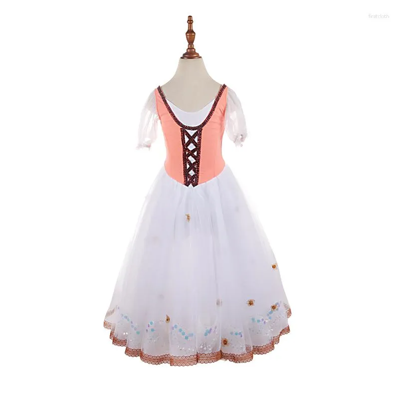 Bühnenkleidung, professionell, hochwertig, klassisches Design, individuelle Größe, für Kinder, Mädchen, Erwachsene, Damen, Performance, orangefarbenes Ballett, romantisches Tutu