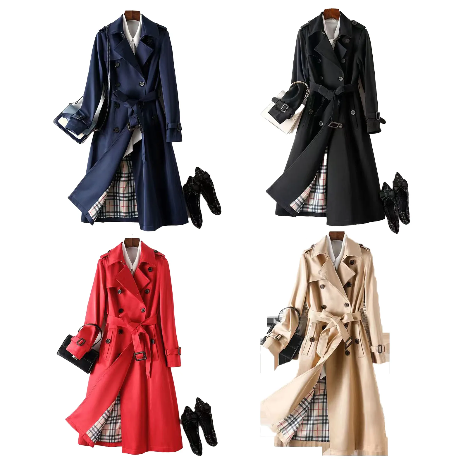 2023 haute qualité luxe créateur de mode haute qualité marque femmes Trench Coat Angleterre printemps manteau Double boutonnage tempérament vêtements d'extérieur pour femmes