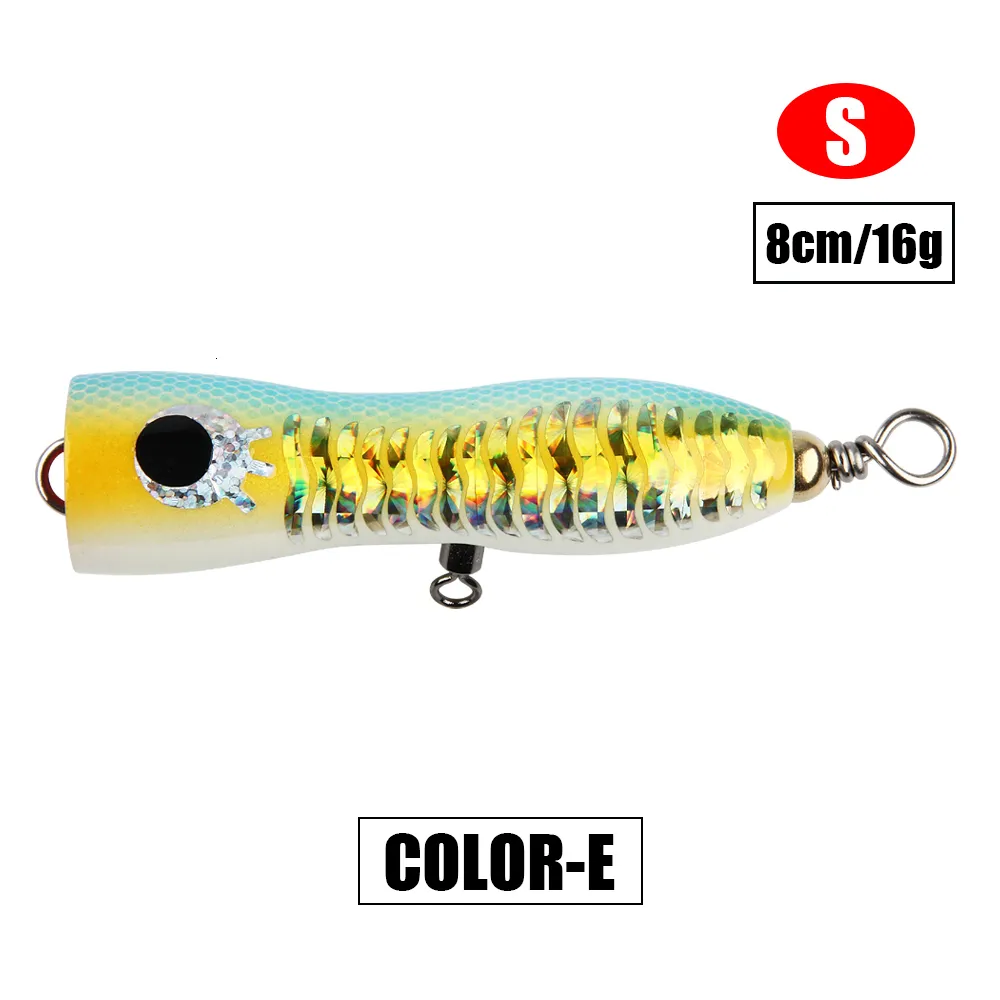 Baits Lures Spinpoler 8cm 10cm Wooden Popper Trolling Bait Boat Fishing Lure  GT Surface Popping Stickbait Saltwater Tackle Pesca 230809 From 9,65 €